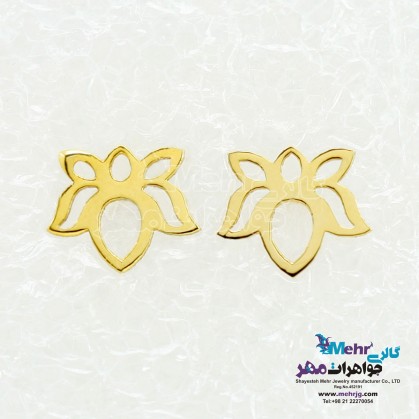 Gold earrings - lotus design-SE0362